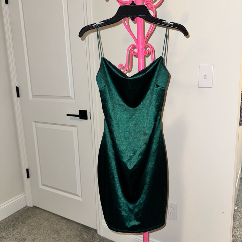 Windsor Emerald Satin Mini Dress